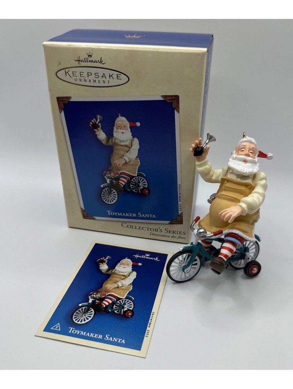 Hallmark 2002 Toymaker Santa Keepsake Ornament #3 in Series Tricycle Horn